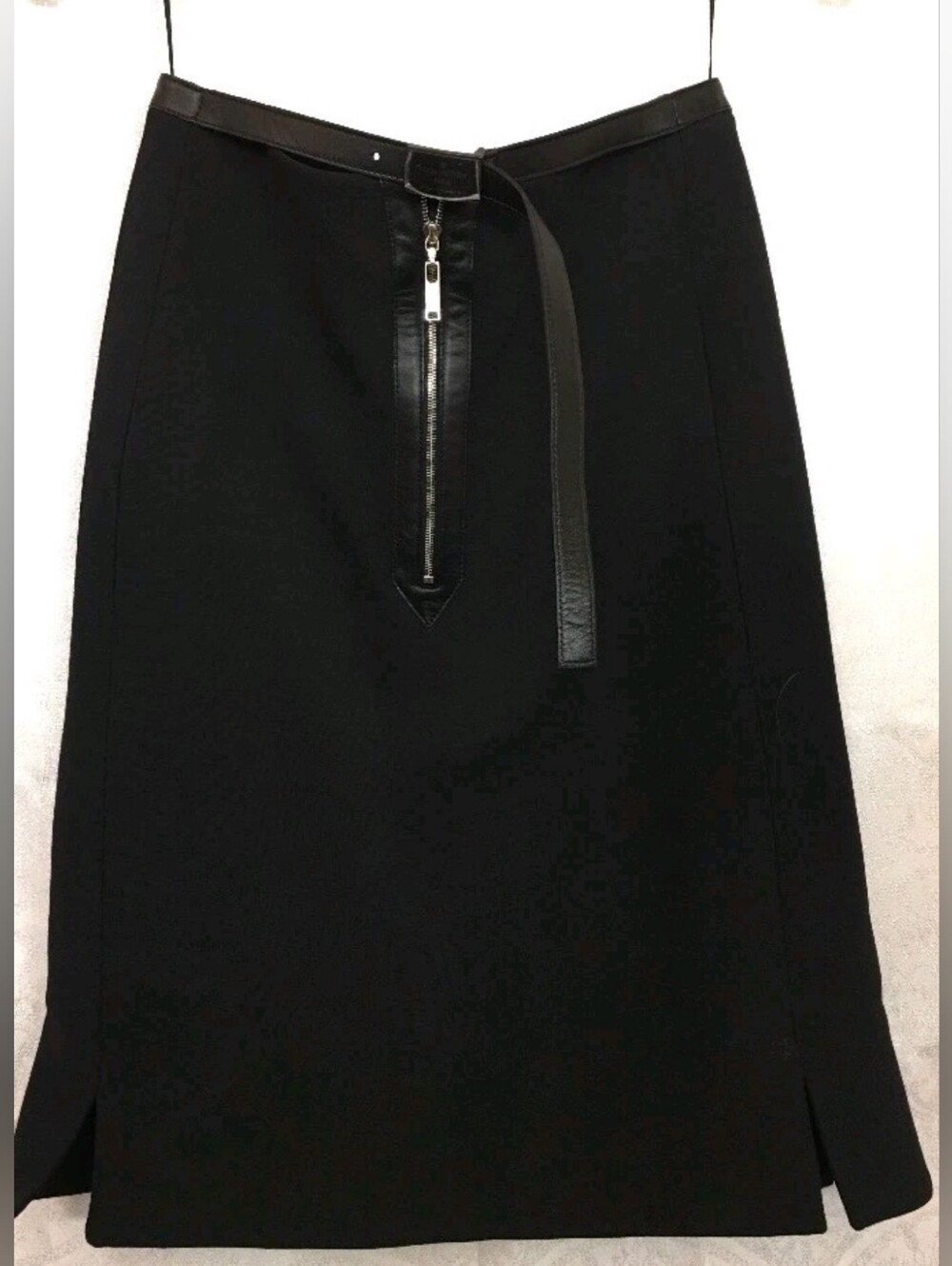 Louis Vuitton Short Skirt A Line Lambskin Belt Zipper Wool Size 38 Msrp $2260